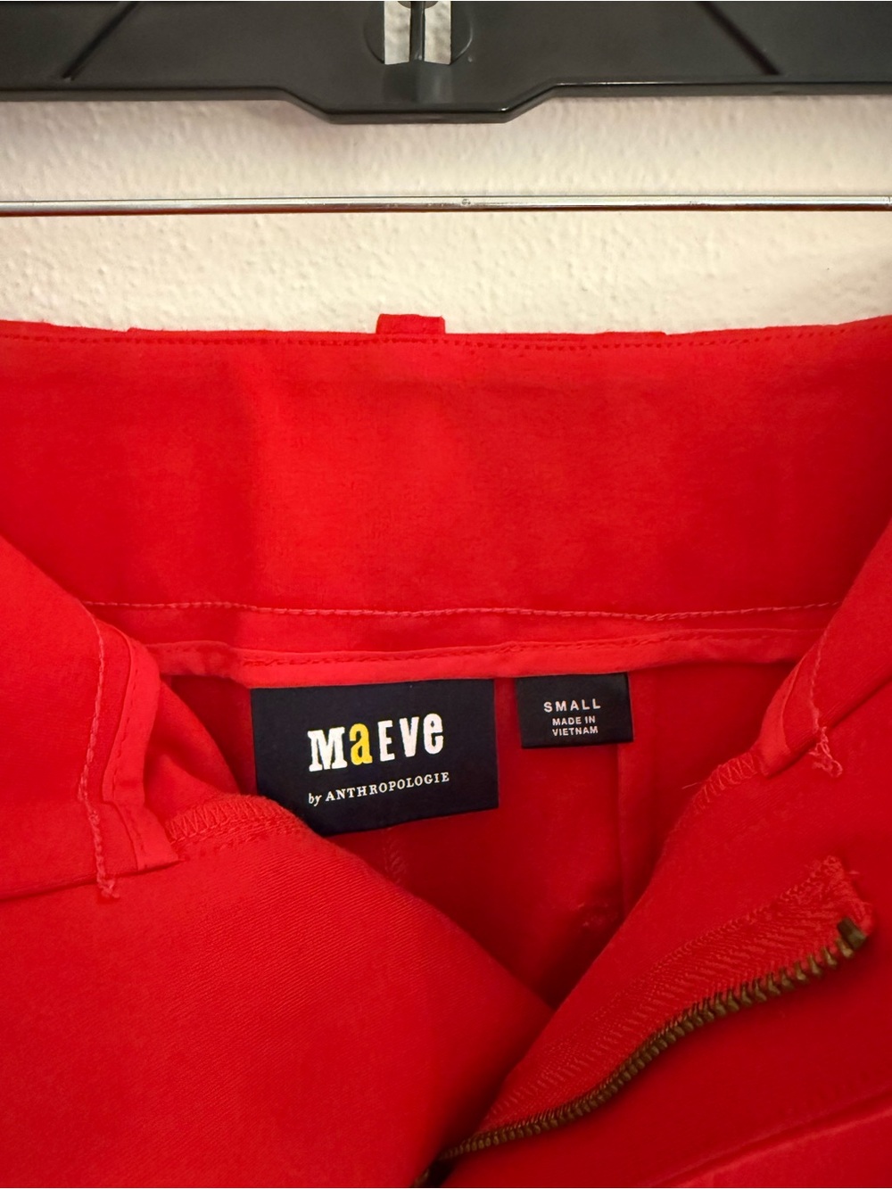Anthropologie Maeve Red Ponte Knit Colette high waist midi pencil Skirt pocket S - Picture 5 of 8